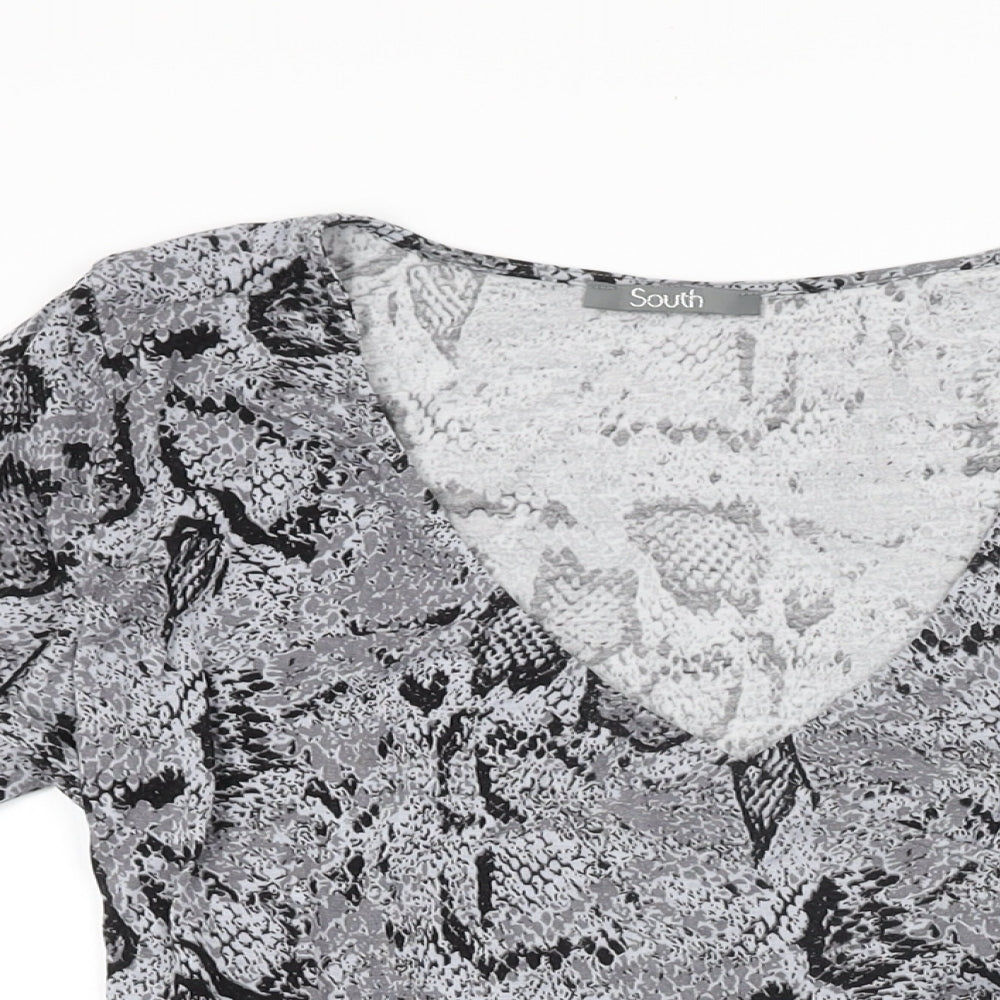 Womens UK Size 12 South Grey Basic T-Shirt