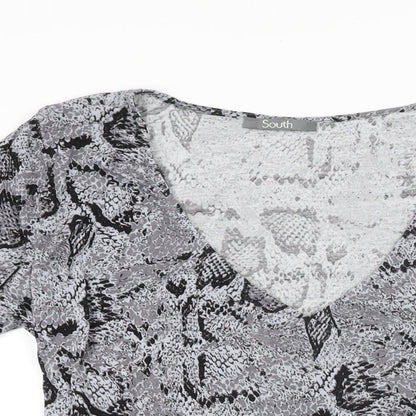 Womens UK Size 12 South Grey Basic T-Shirt