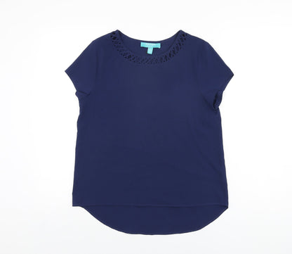 Womens UK Size 8 Fever Blue Basic T-Shirt