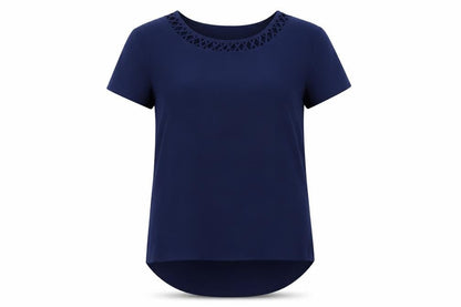 Womens UK Size 8 Fever Blue Basic T-Shirt
