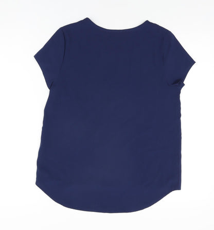 Womens UK Size 8 Fever Blue Basic T-Shirt