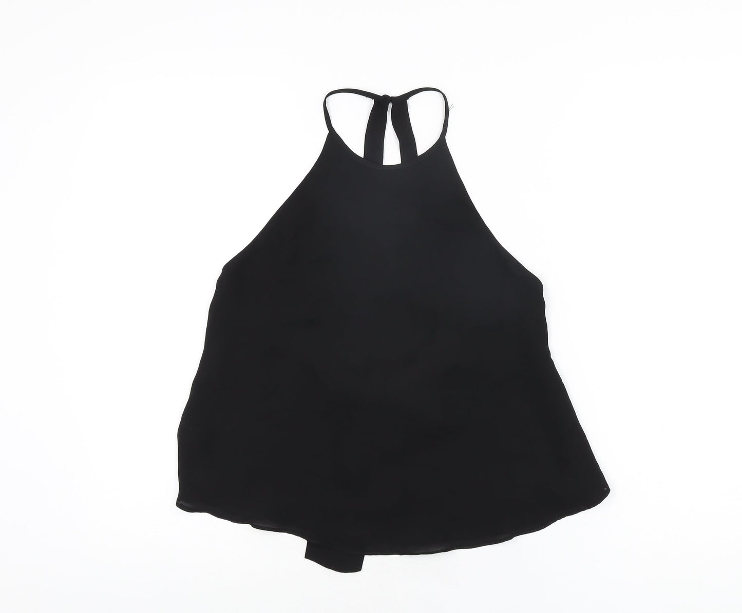 Womens UK Size XS Zara Black Basic T-Shirt
