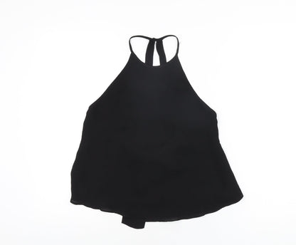 Womens UK Size XS Zara Black Basic T-Shirt