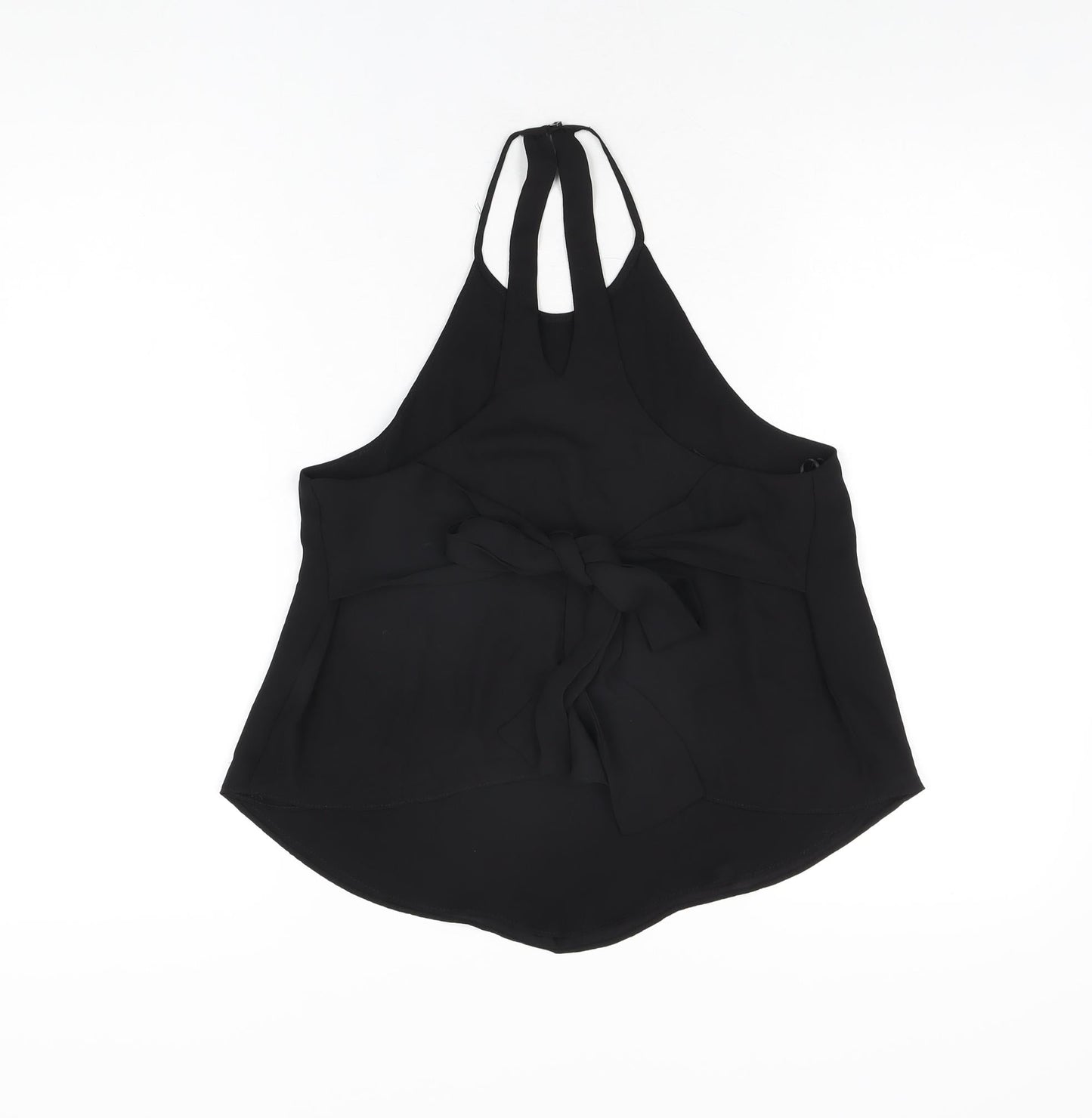 Womens UK Size XS Zara Black Basic T-Shirt