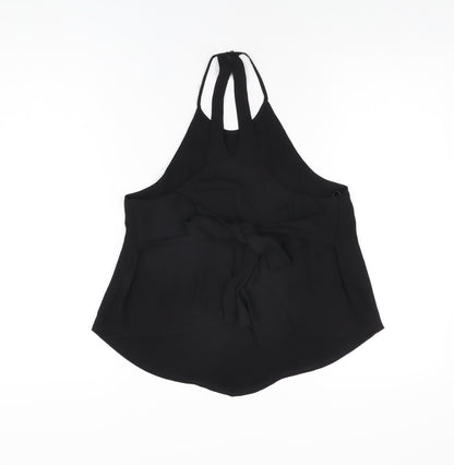 Womens UK Size XS Zara Black Basic T-Shirt
