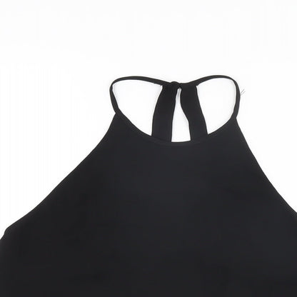 Womens UK Size XS Zara Black Basic T-Shirt