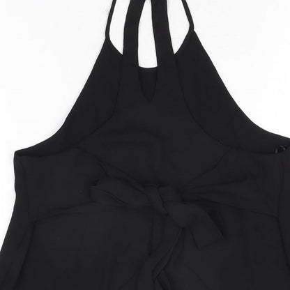 Womens UK Size XS Zara Black Basic T-Shirt