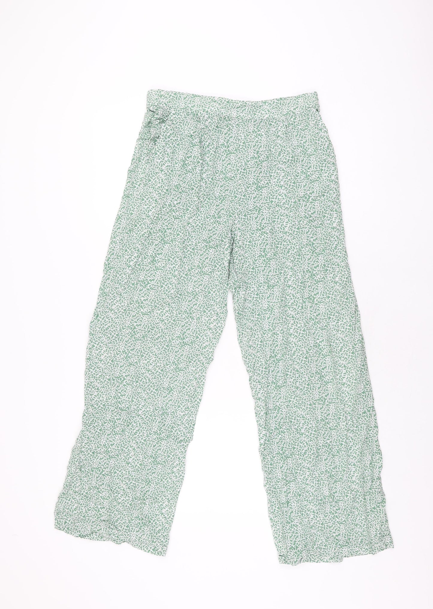 Womens UK Size S ICHI Regular Fit  Green Trousers