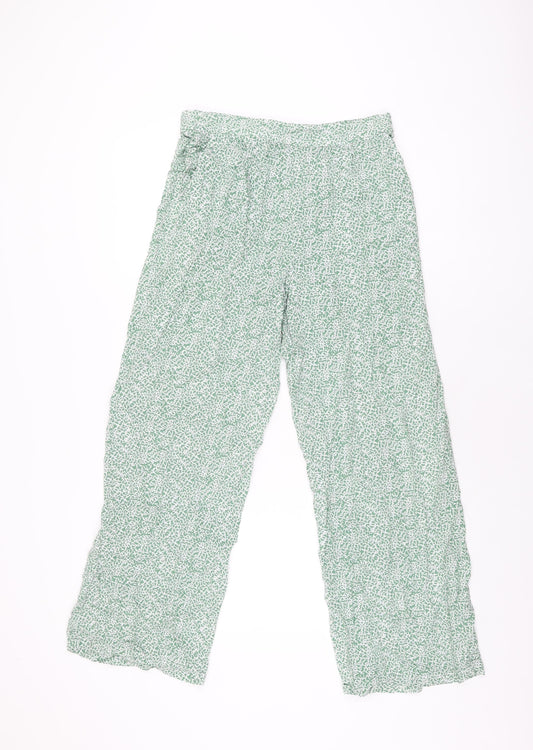 Womens UK Size S ICHI Regular Fit  Green Trousers