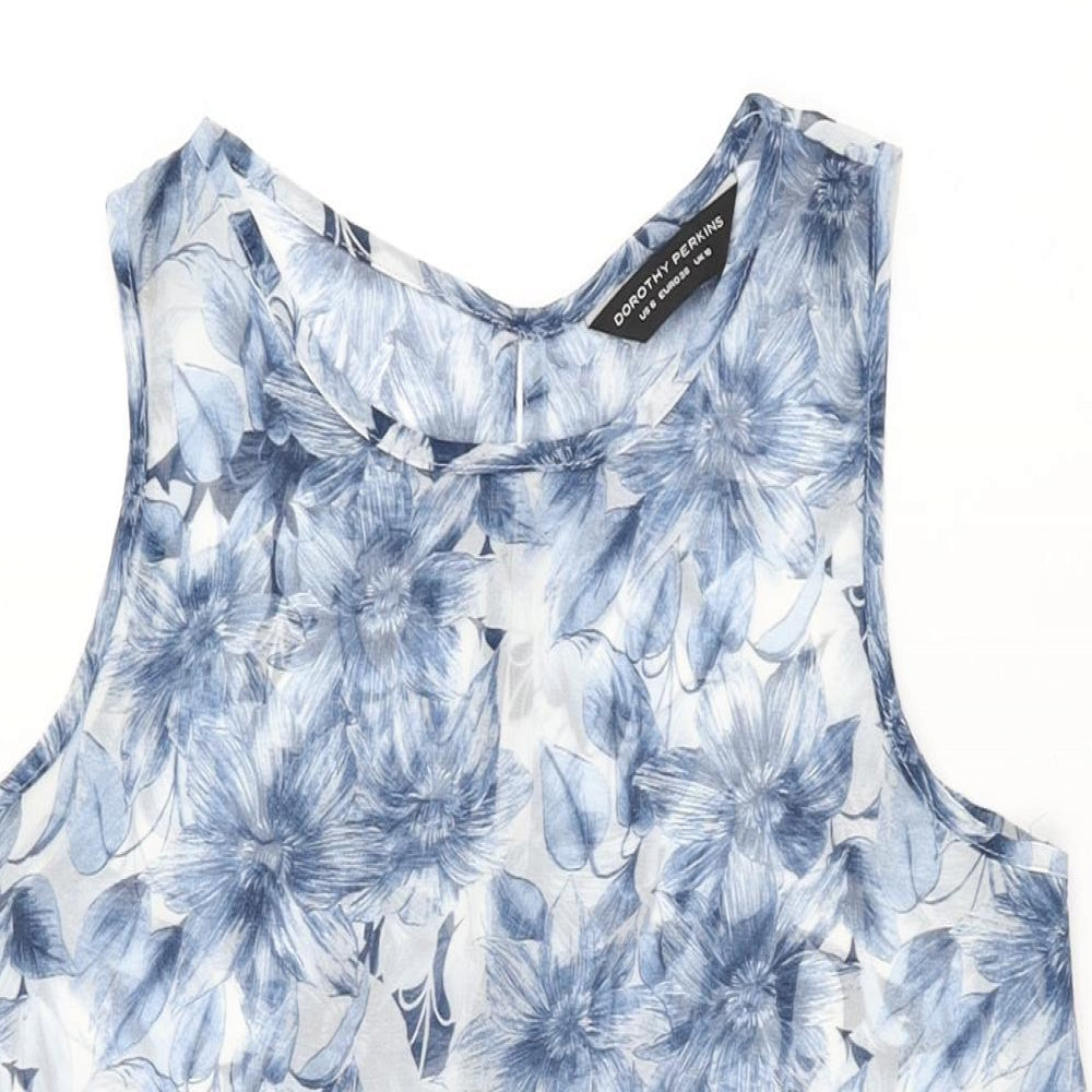 Womens UK Size 10 Dorothy Perkins Blue Basic T-Shirt