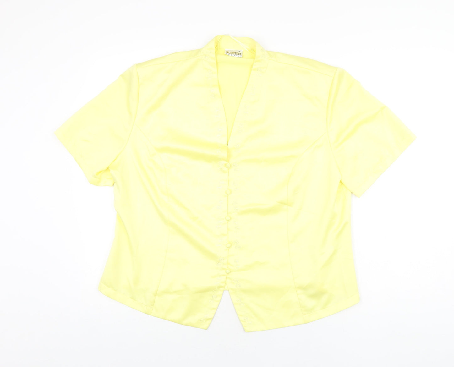 Womens UK Size 20 Roman Yellow Basic T-Shirt