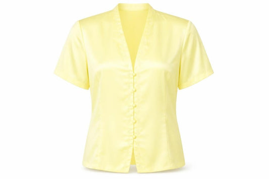 Front view of Roman women’s yellow polyester basic t-shirt, size UK 20, v-neck