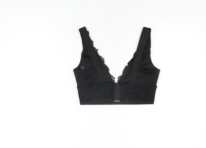 Womens UK Size 10 Topshop Black Cropped T-Shirt
