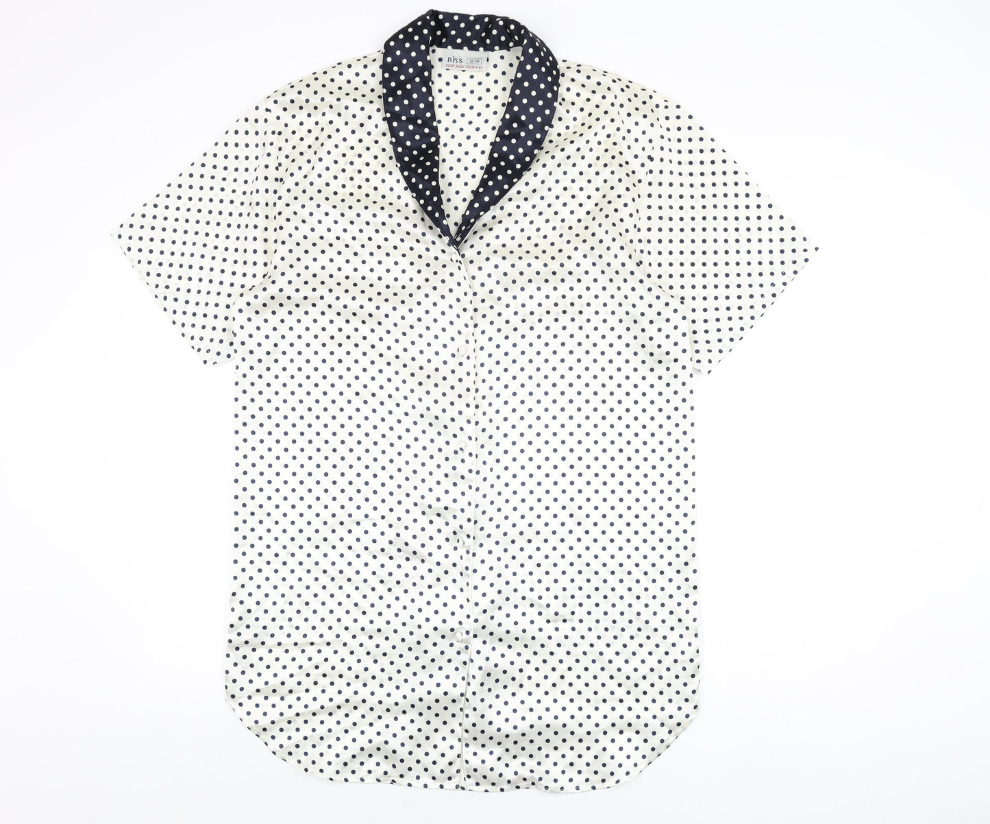 Womens UK Size 12 BHS Ivory Basic Button-Up