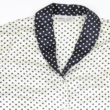 Womens UK Size 12 BHS Ivory Basic Button-Up