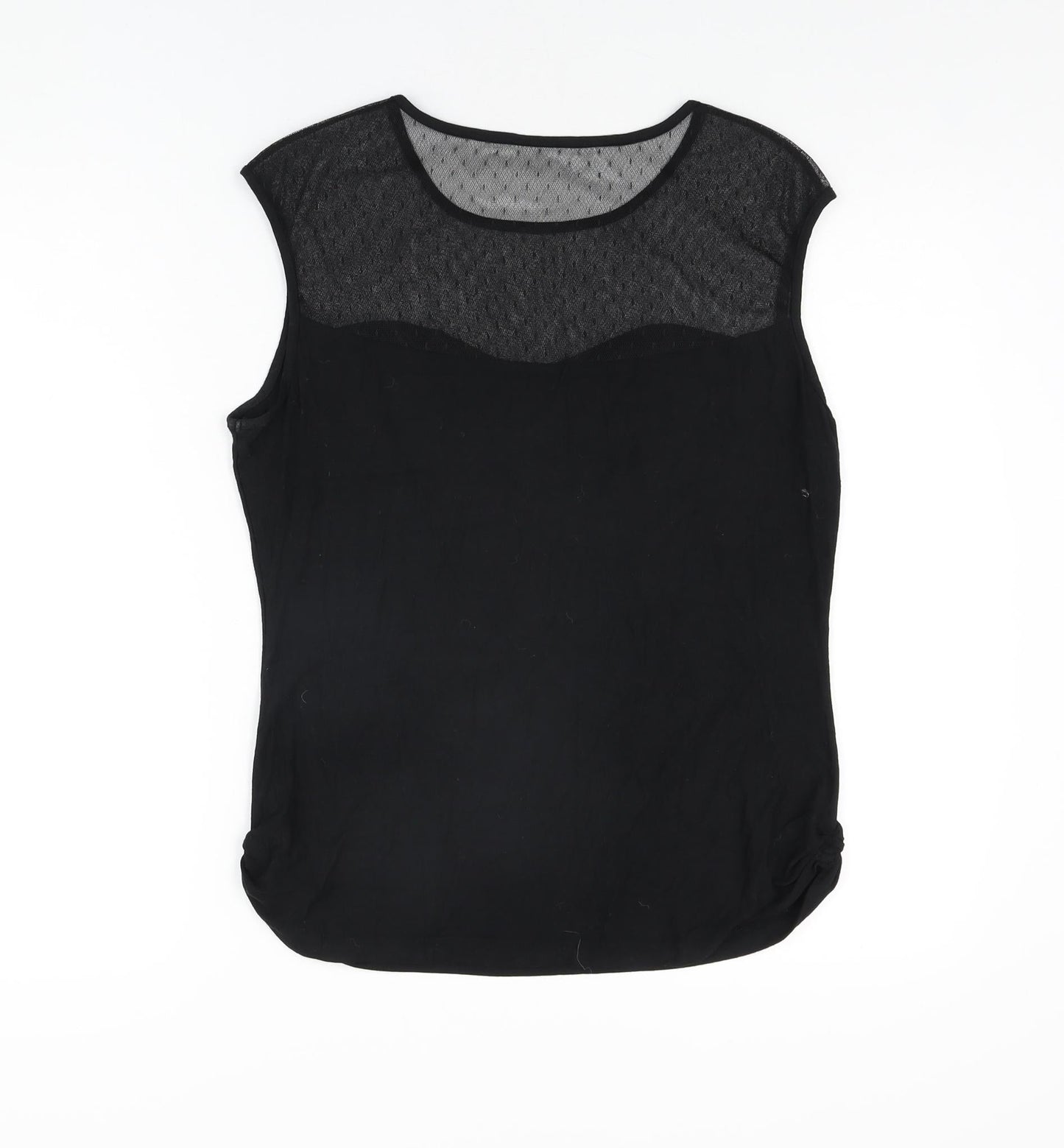 Womens UK Size 12 Roman Black Basic T-Shirt