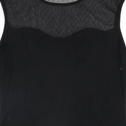 Womens UK Size 12 Roman Black Basic T-Shirt