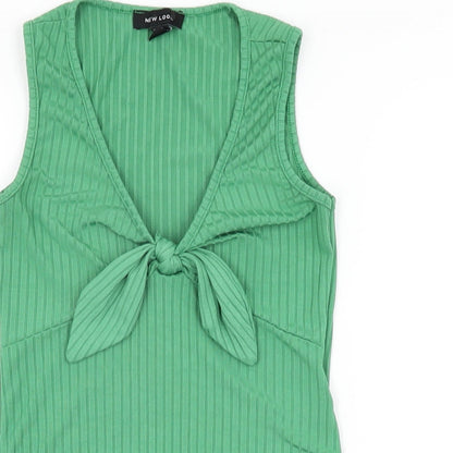 New Look Womens Green Polyester Bodysuit One-Piece Size 8 Snap