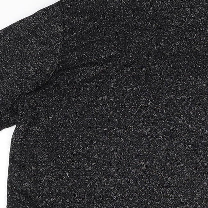 Modern Classics Womens Black Polyamide Basic Button-Up Size 16 Collared