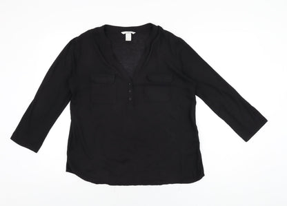 Womens UK Size S H&M Black Basic T-Shirt