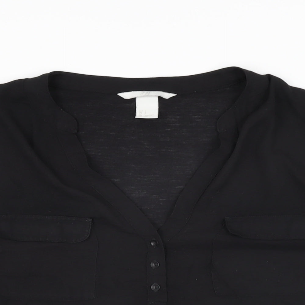 Womens UK Size S H&M Black Basic T-Shirt
