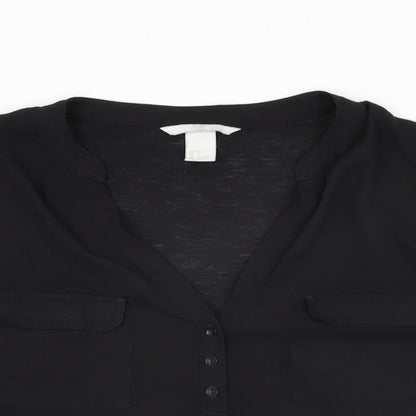 Womens UK Size S H&M Black Basic T-Shirt