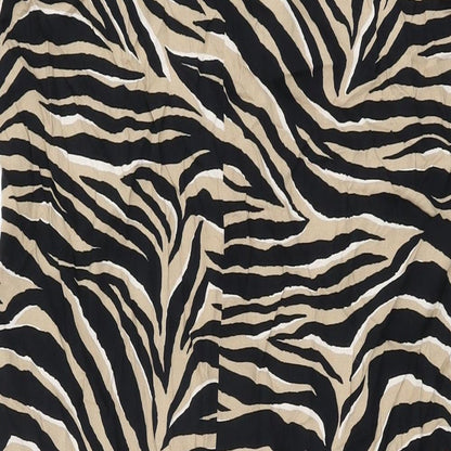 New Look Womens Beige Animal Print Viscose Shift Size 10 V-Neck Pullover