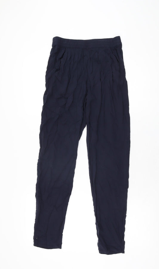 Womens UK Size 4 H&M Regular Fit  Blue Trousers