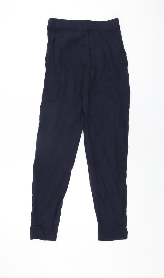 Womens UK Size 4 H&M Regular Fit  Blue Trousers