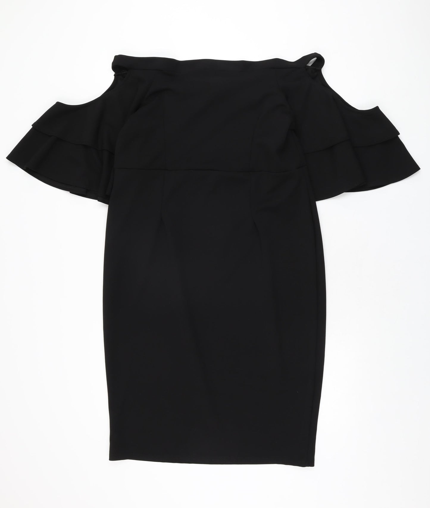 Lost Ink Womens Black Polyester Shift Size 18 Off the Shoulder Pullover