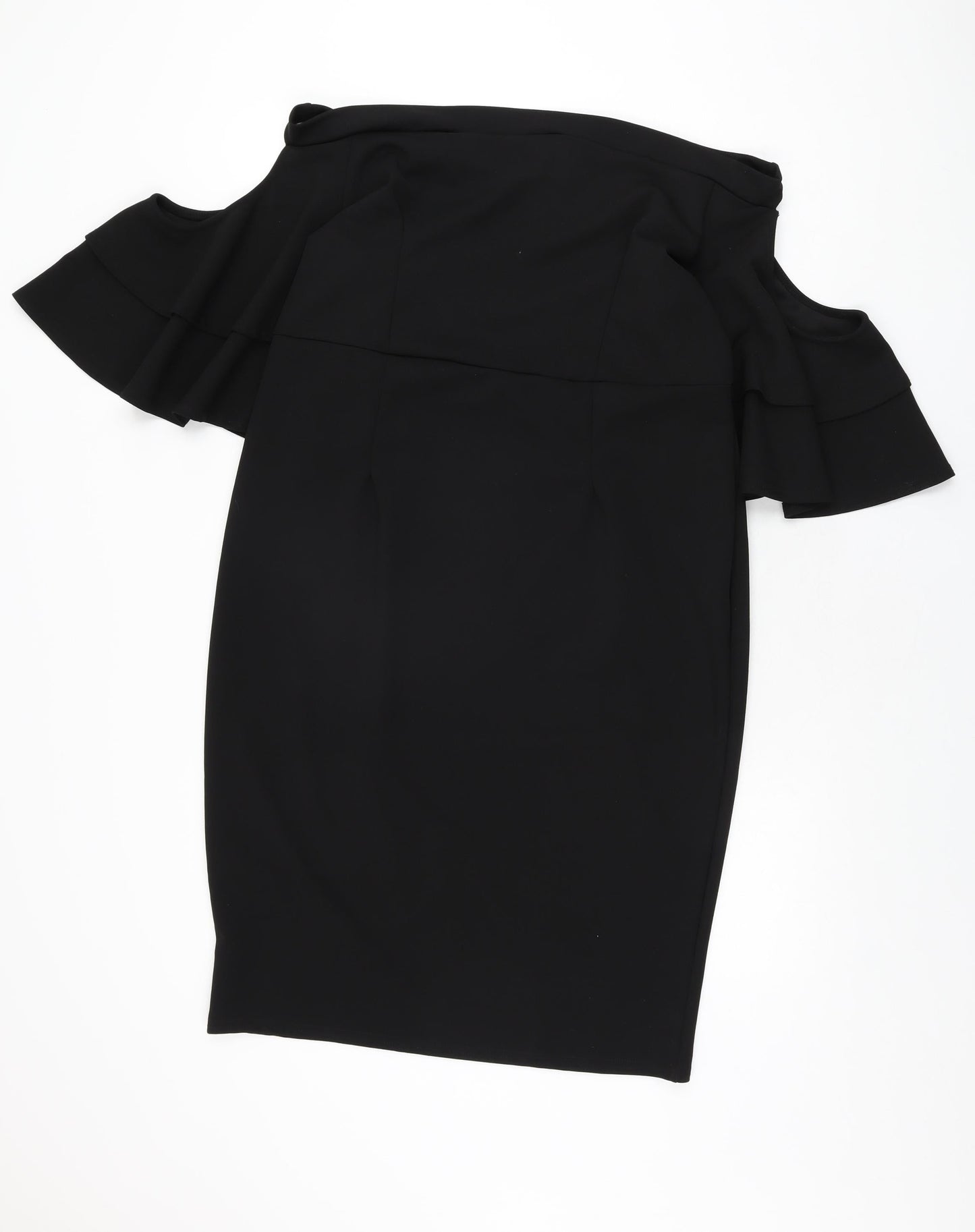 Lost Ink Womens Black Polyester Shift Size 18 Off the Shoulder Pullover