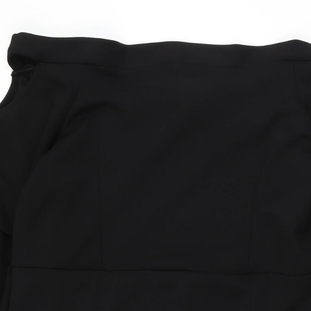 Lost Ink Womens Black Polyester Shift Size 18 Off the Shoulder Pullover