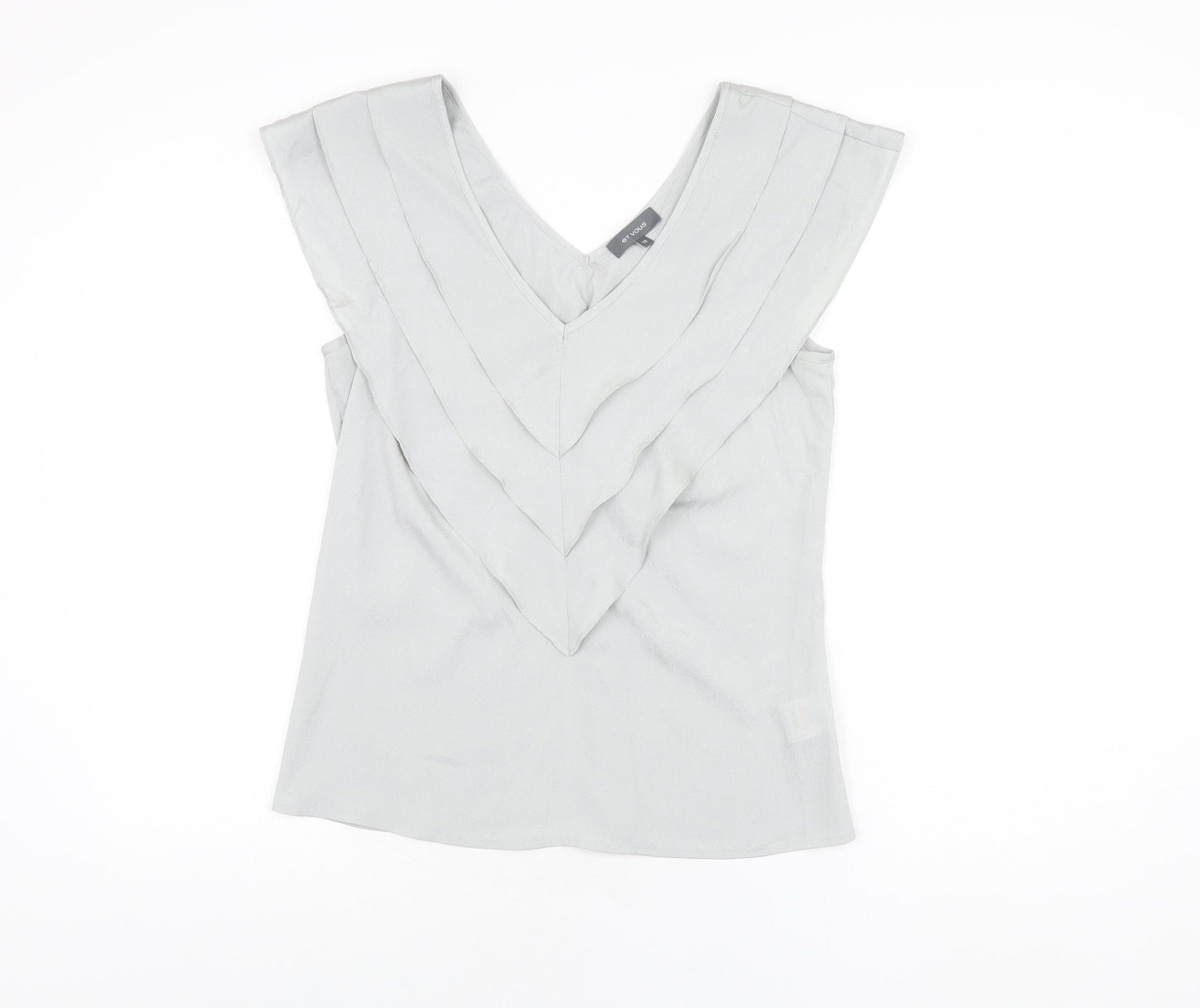 Womens UK Size 12 Et Vous Grey Basic T-Shirt