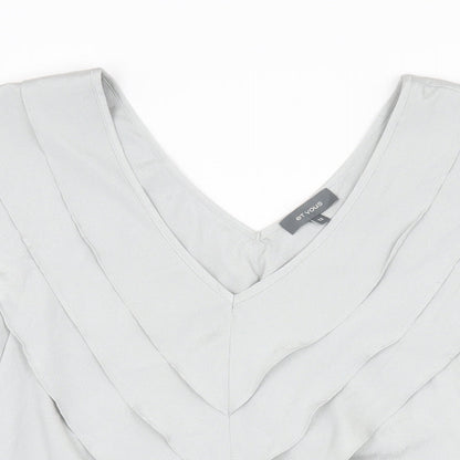 Womens UK Size 12 Et Vous Grey Basic T-Shirt