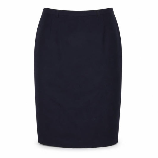 Front view of Paul Seperates women’s blue polyester straight & pencil skirt, size UK 12, zip