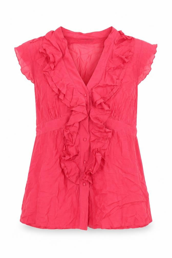 Womens UK Size 16 Et Vous Pink Basic Button-Up