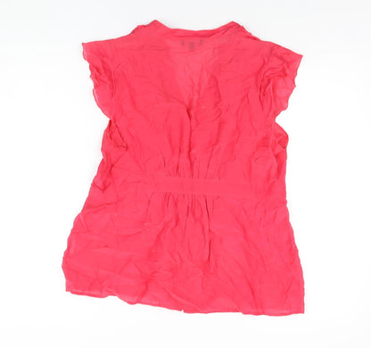 Womens UK Size 16 Et Vous Pink Basic Button-Up