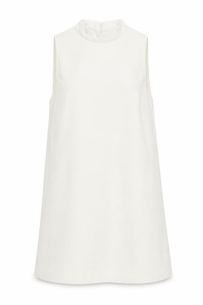 H&M Womens Ivory Polyester Shift Size S Round Neck Zip