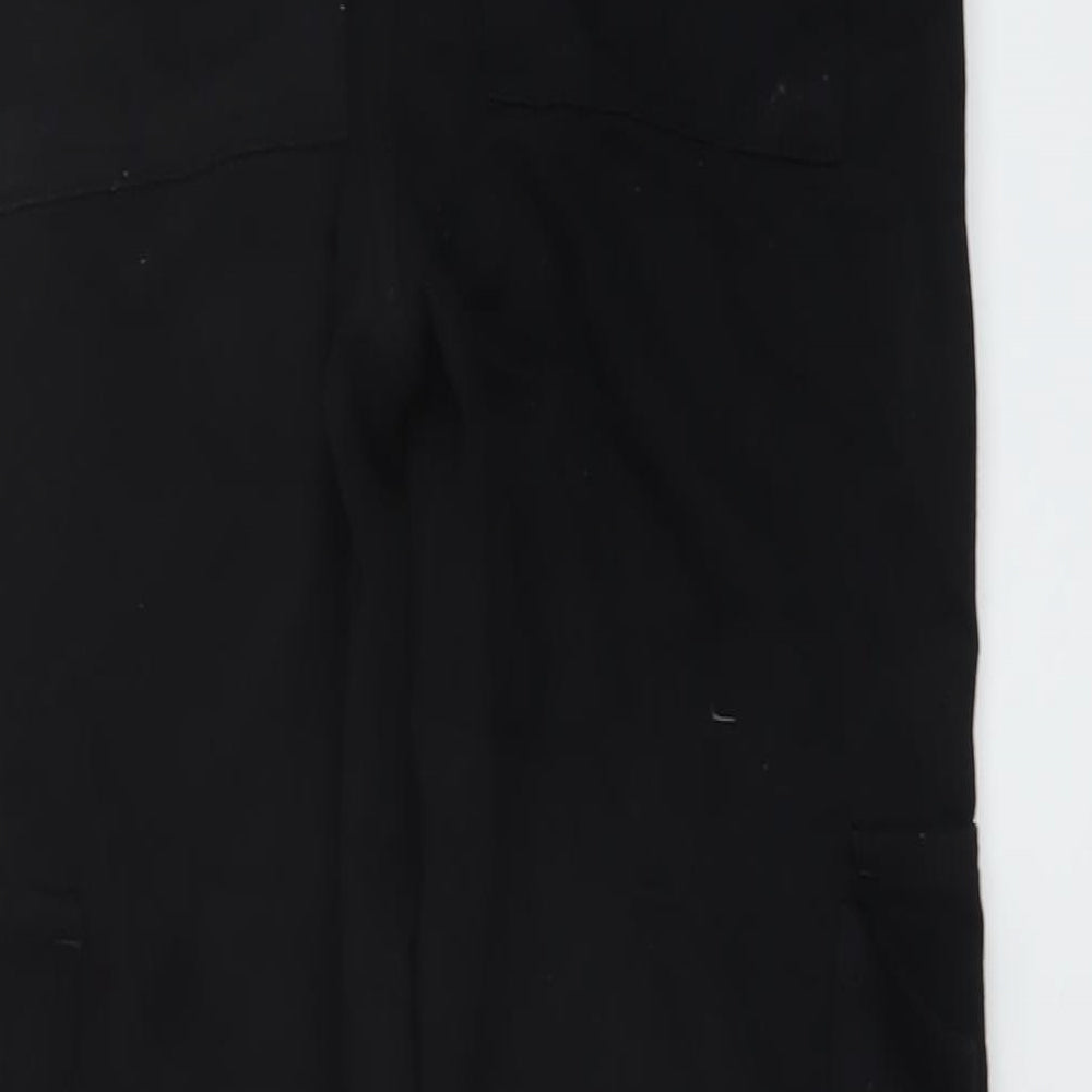 Womens UK Size 4 Boohoo Regular Fit Cargo Black Trousers