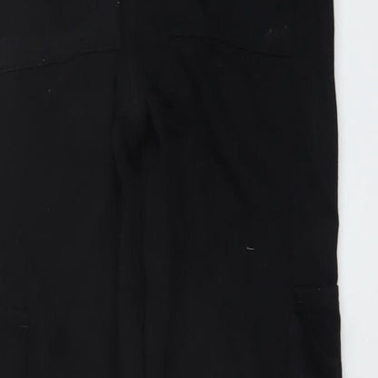 Womens UK Size 4 Boohoo Regular Fit Cargo Black Trousers
