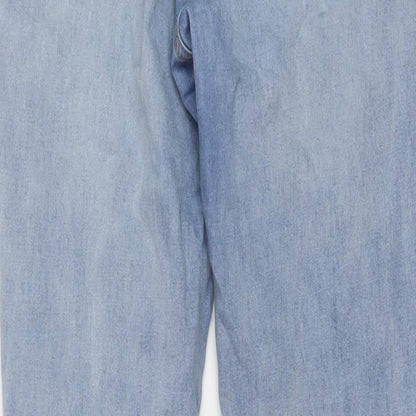 Denim & Co. Womens Blue Cotton Skinny Jeans Size 12 L28 in Regular Button