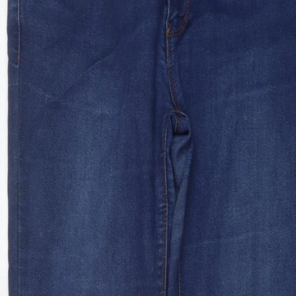 Denim & Co. Womens Blue Cotton Skinny Jeans Size 12 L32 in Regular Button