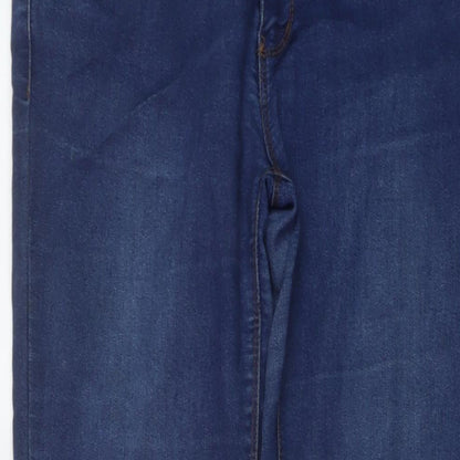 Denim & Co. Womens Blue Cotton Skinny Jeans Size 12 L32 in Regular Button