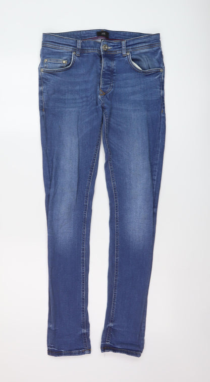 Mens UK Size 28 in River Island Regular Fit Skinny Blue Jeans