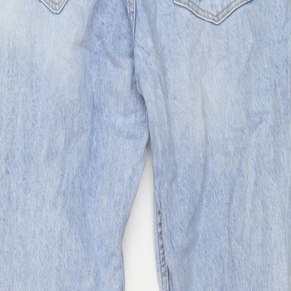 Denim & Co. Womens Blue Cotton Mom Jeans Size 10 L29 in Regular Button