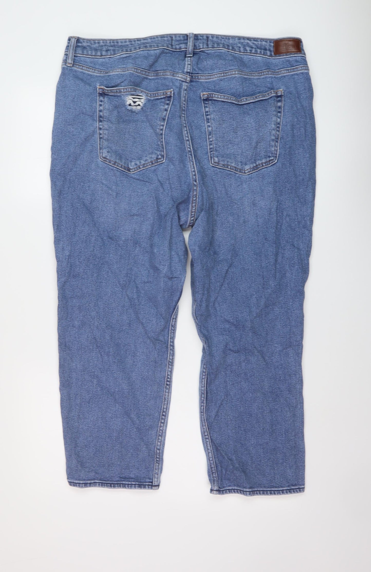 Hollister Womens Blue Cotton Mom Jeans Size 34 in L25 in Regular Button