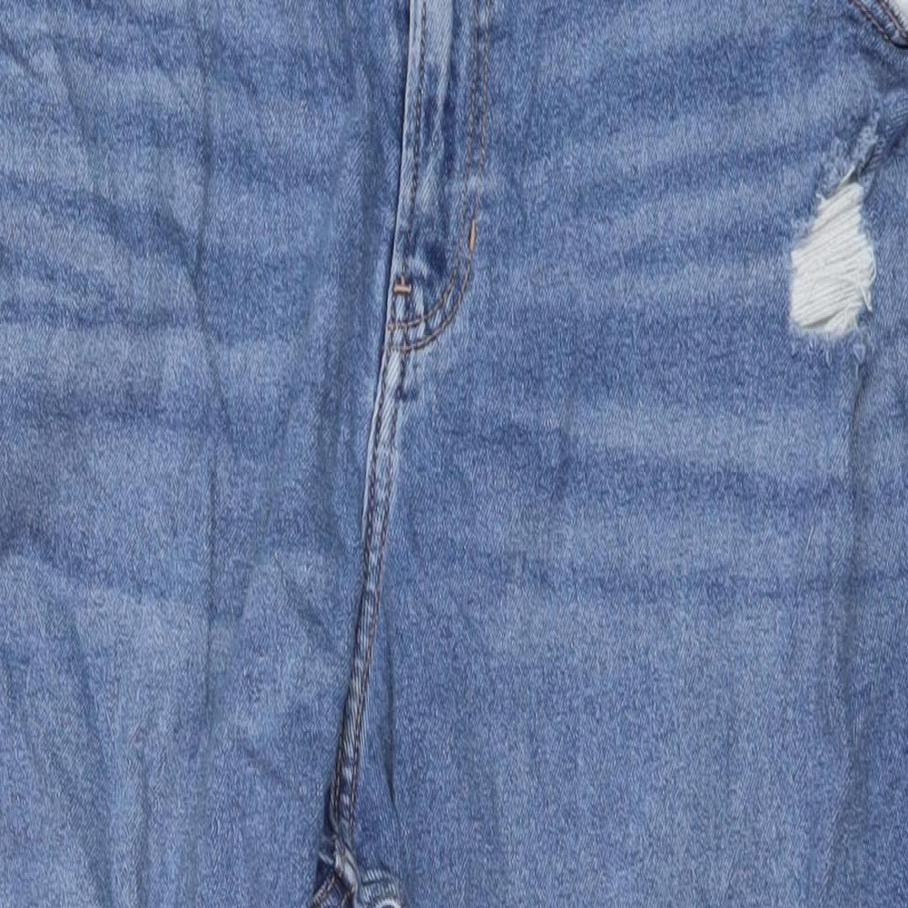 Hollister Womens Blue Cotton Mom Jeans Size 34 in L25 in Regular Button