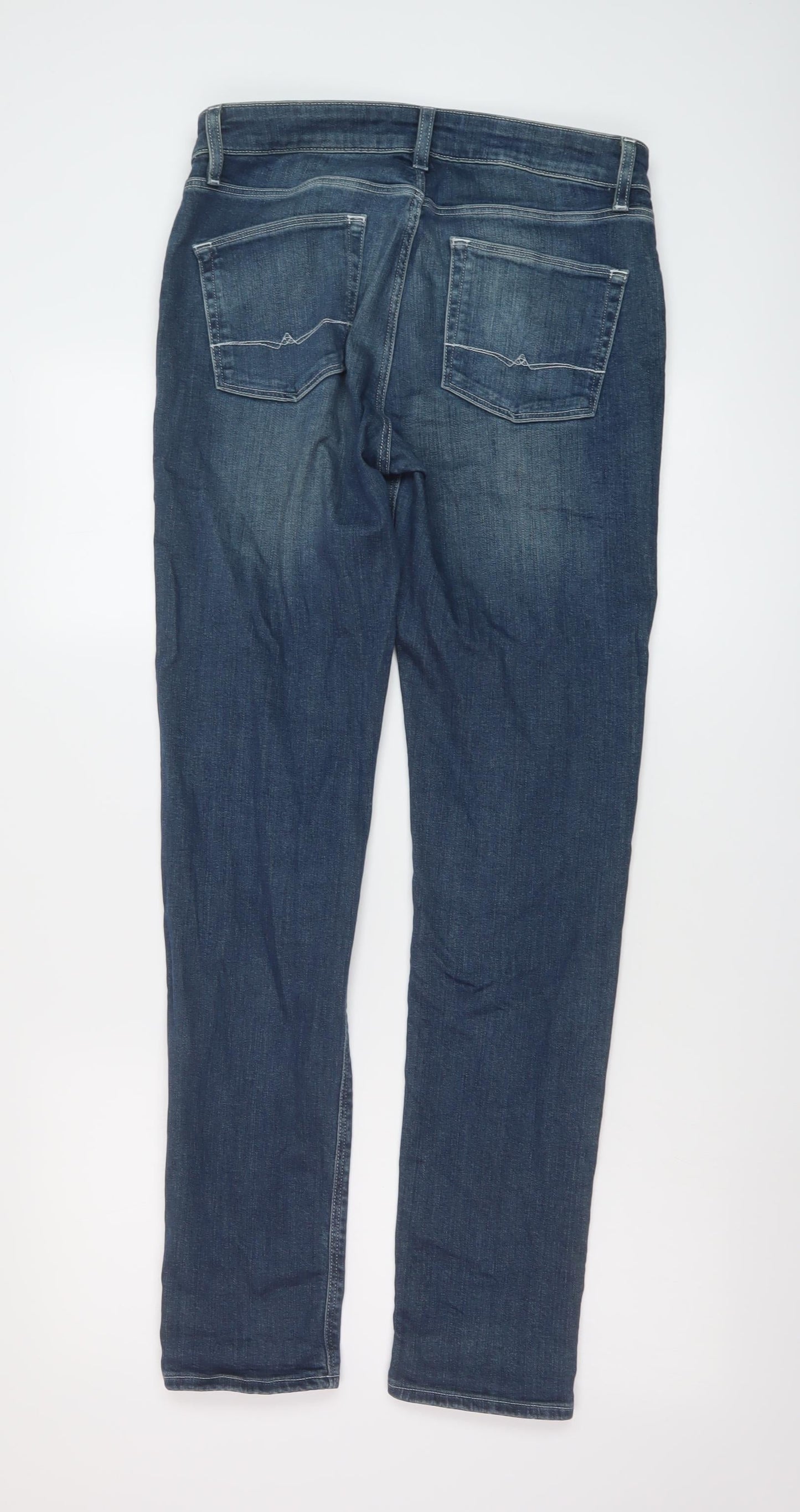 ASOS Mens Blue Cotton Skinny Jeans Size 30 in L32 in Regular Button