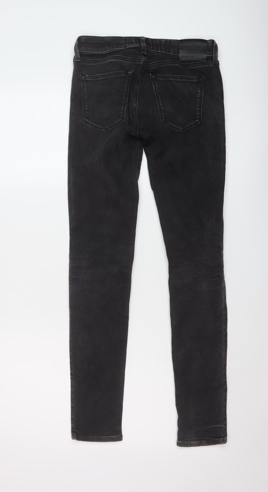 Replay Womens Black Cotton Skinny Jeans Size 25 in L30 in Regular Button