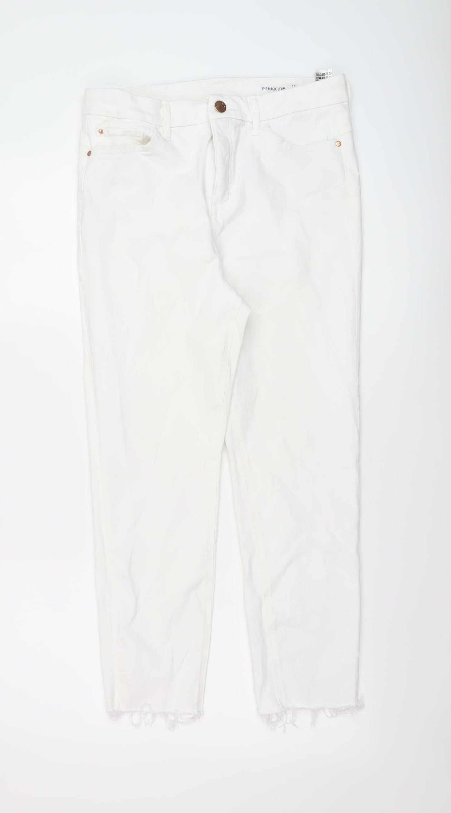 Womens UK Size 14 Marks and Spencer Regular Fit Skinny White Jeans